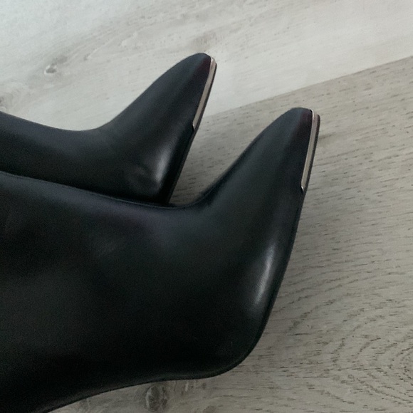 Azalea Wang Hamilton Leather buckles black Boots‎ moto size 10 high heels - Picture 15 of 16